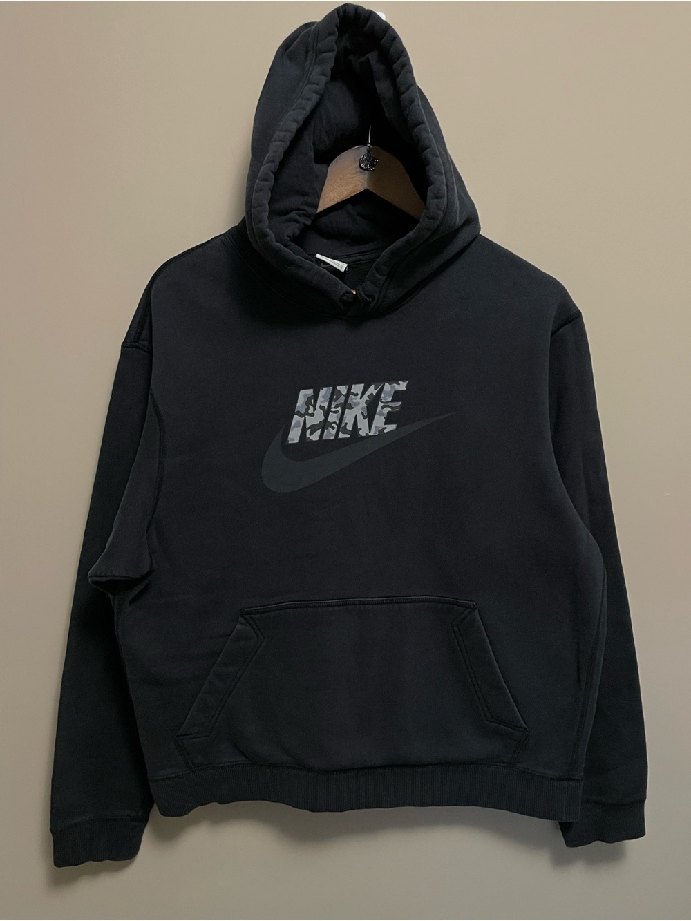 Nike Men's Black Camo Logo Hoodie Size Medium